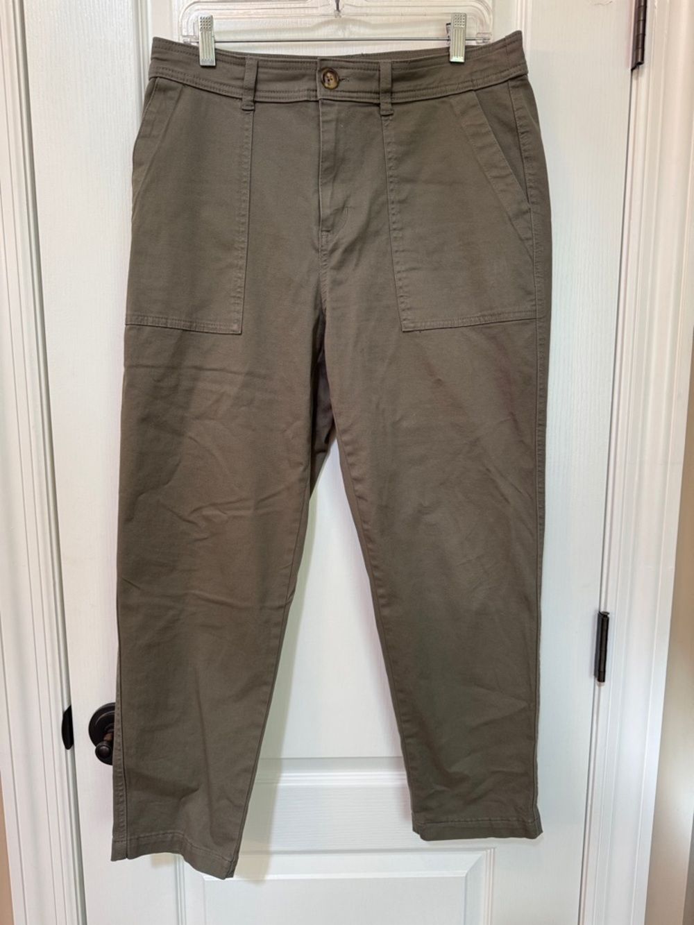 Olive Green Casual Cargo Pants